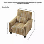 Fauteuil de salon Okak style mi-siècle en tissu rayé avec clous décoratifs, fauteuil d'appoint de lecture pour salons, zones de détente