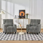 Fauteuil de salon Okak style mi-siècle en tissu rayé avec clous décoratifs, fauteuil d'appoint de lecture pour salons, zones de détente