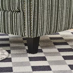 Fauteuil de salon Okak style mi-siècle en tissu rayé avec clous décoratifs, fauteuil d'appoint de lecture pour salons, zones de détente
