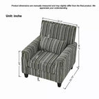 Fauteuil de salon Okak style mi-siècle en tissu rayé avec clous décoratifs, fauteuil d'appoint de lecture pour salons, zones de détente