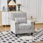 Fauteuil de salon Okak style mi-siècle en tissu rayé avec clous décoratifs, fauteuil d'appoint de lecture pour salons, zones de détente