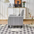 Fauteuil de salon Okak style mi-siècle en tissu rayé avec clous décoratifs, fauteuil d'appoint de lecture pour salons, zones de détente