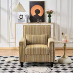 Fauteuil de salon Okak style mi-siècle en tissu rayé avec clous décoratifs, fauteuil d'appoint de lecture pour salons, zones de détente