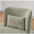 Fauteuil pivotant Okak Mid-Century en chenille avec oreiller, fauteuil d'appoint sans accoudoirs pour les salons, zones de relaxation