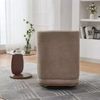 Fauteuil pivotant Okak Mid-Century en chenille avec oreiller, fauteuil d'appoint sans accoudoirs pour les salons, zones de relaxation