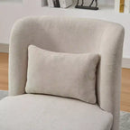 Fauteuil pivotant Okak Mid-Century en chenille avec oreiller, fauteuil d'appoint sans accoudoirs pour les salons, zones de relaxation