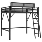 Lit mezzanine pleine taille Okak avec échelle, cadres de lit avec panier de rangement et garde-corps de sécurité, lit mezzanine jumeau pour enfants, adolescents