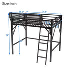 Lit mezzanine pleine taille Okak avec échelle, cadres de lit avec panier de rangement et garde-corps de sécurité, lit mezzanine jumeau pour enfants, adolescents