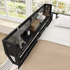 Lit mezzanine pleine taille Okak avec échelle, cadres de lit avec panier de rangement et garde-corps de sécurité, lit mezzanine jumeau pour enfants, adolescents