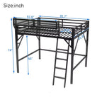 Lit mezzanine pleine taille Okak avec échelle, cadres de lit avec panier de rangement et garde-corps de sécurité, lit mezzanine jumeau pour enfants, adolescents