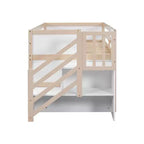 Okak Lit superposé mezzanine pour enfants, taille double, 94,56 po, avec tiroirs et étagères, avec échelle et garde-corps de sécurité, cadres de lit pour chambre d'enfant