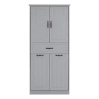 Meuble de salle de bain haut de 167 cm avec 2 paniers à linge basculants, 2 portes et étagères réglables, armoires de rangement de salle de bain autoportantes avec tiroir