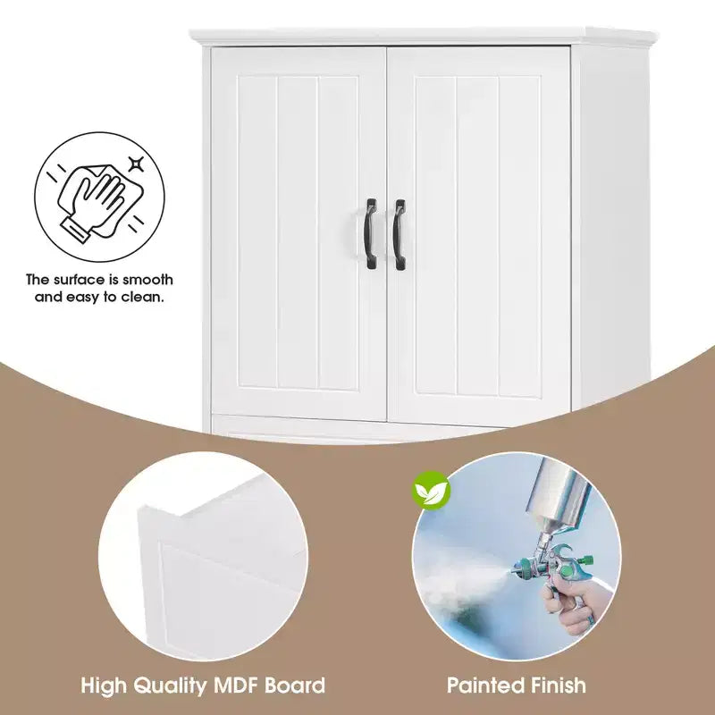 Meuble de salle de bain haut de 167 cm avec 2 paniers à linge basculants, 2 portes et étagères réglables, armoires de rangement de salle de bain autoportantes avec tiroir