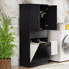 65.8 Tall Bathroom Cabinet with 2 Tilt Out Laundry Baskets Hamper, 2 Doors & Adjustable Shelves, Freestanding Bathroom Storage Cabinets with Drawer
