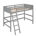 Okak 79.5IN Lit mezzanine pour enfants, taille double, avec échelle, lit double avec barrières de sécurité, cadres de lit pour chambre d'enfants, salle de jeux, salon