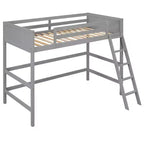 Okak 79.5IN Lit mezzanine pour enfants, taille double, avec échelle, lit double avec barrières de sécurité, cadres de lit pour chambre d'enfants, salle de jeux, salon