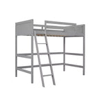 Okak 79.5IN Lit mezzanine pour enfants, taille double, avec échelle, lit double avec barrières de sécurité, cadres de lit pour chambre d'enfants, salle de jeux, salon