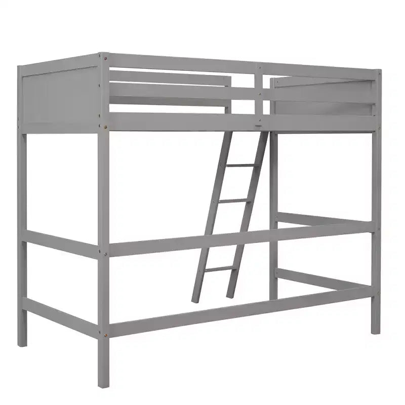 Okak 79.5IN Lit mezzanine pour enfants, taille double, avec échelle, lit double avec barrières de sécurité, cadres de lit pour chambre d'enfants, salle de jeux, salon