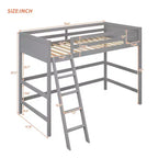 Okak 79.5IN Lit mezzanine pour enfants, taille double, avec échelle, lit double avec barrières de sécurité, cadres de lit pour chambre d'enfants, salle de jeux, salon
