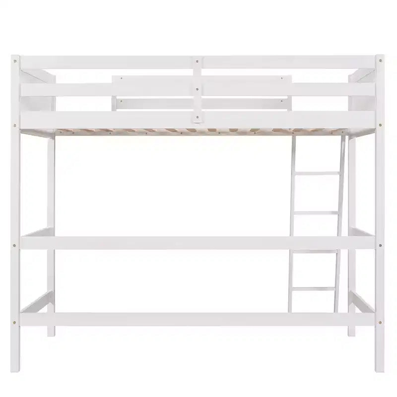 Okak 79.5IN Lit mezzanine pour enfants, taille double, avec échelle, lit double avec barrières de sécurité, cadres de lit pour chambre d'enfants, salle de jeux, salon