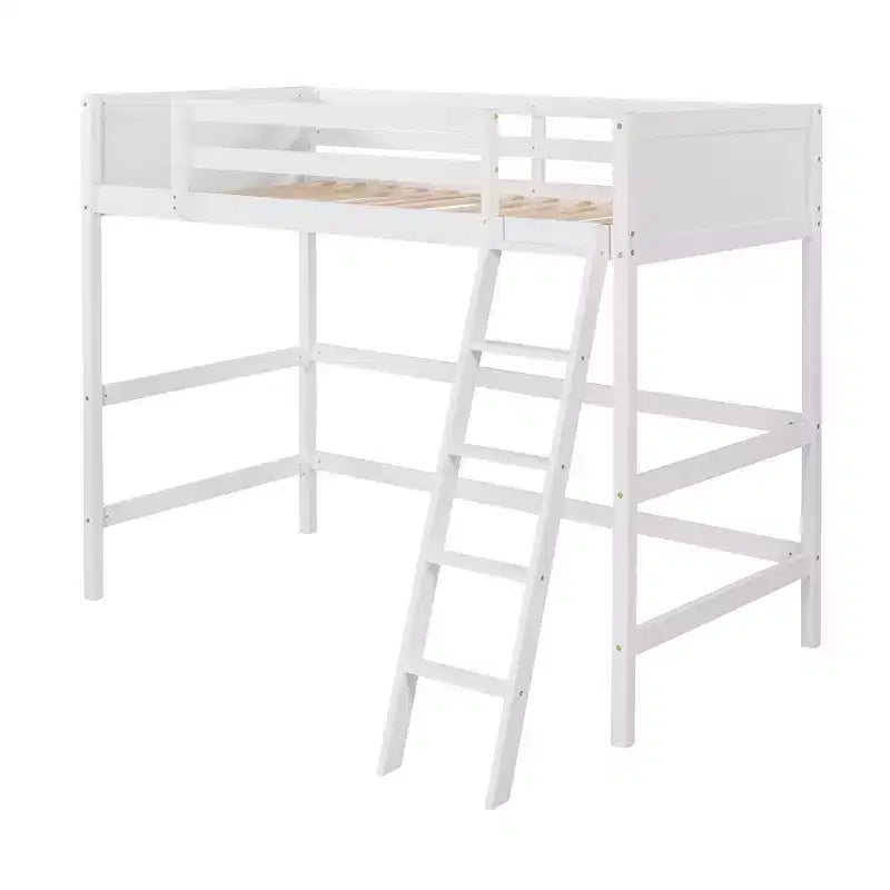 Okak 79.5IN Lit mezzanine pour enfants, taille double, avec échelle, lit double avec barrières de sécurité, cadres de lit pour chambre d'enfants, salle de jeux, salon