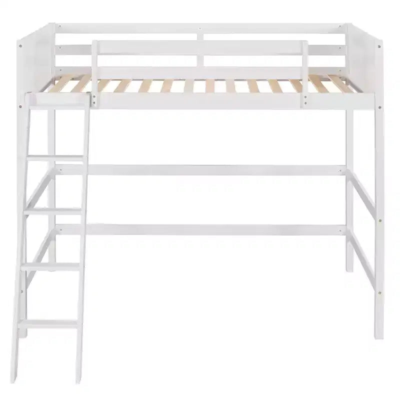 Okak 79.5IN Lit mezzanine pour enfants, taille double, avec échelle, lit double avec barrières de sécurité, cadres de lit pour chambre d'enfants, salle de jeux, salon