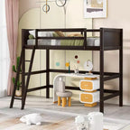 Okak 79.5IN Lit mezzanine pour enfants, taille double, avec échelle, lit double avec barrières de sécurité, cadres de lit pour chambre d'enfants, salle de jeux, salon