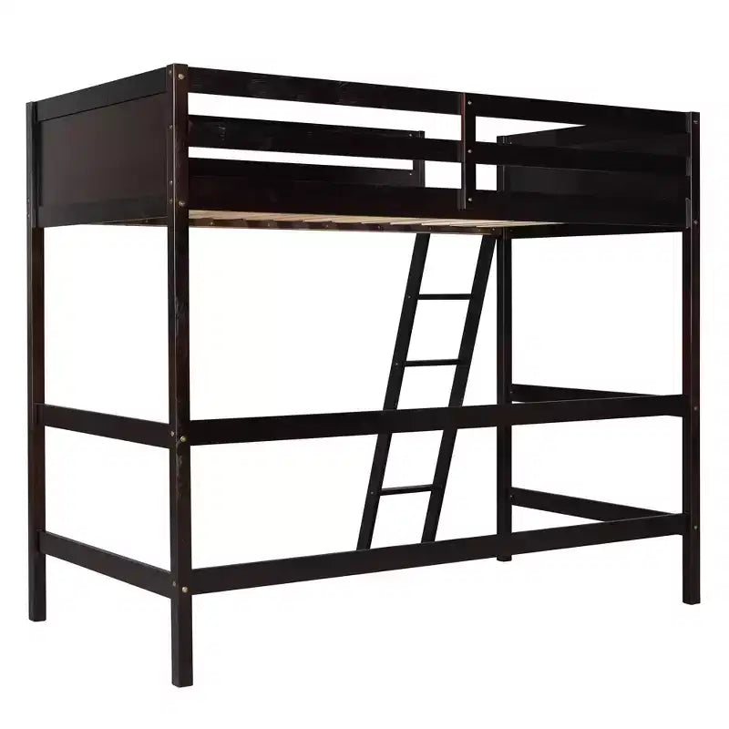 Okak 79.5IN Lit mezzanine pour enfants, taille double, avec échelle, lit double avec barrières de sécurité, cadres de lit pour chambre d'enfants, salle de jeux, salon