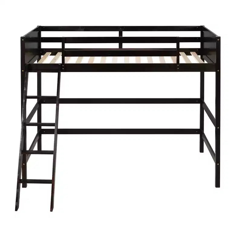 Okak 79.5IN Lit mezzanine pour enfants, taille double, avec échelle, lit double avec barrières de sécurité, cadres de lit pour chambre d'enfants, salle de jeux, salon