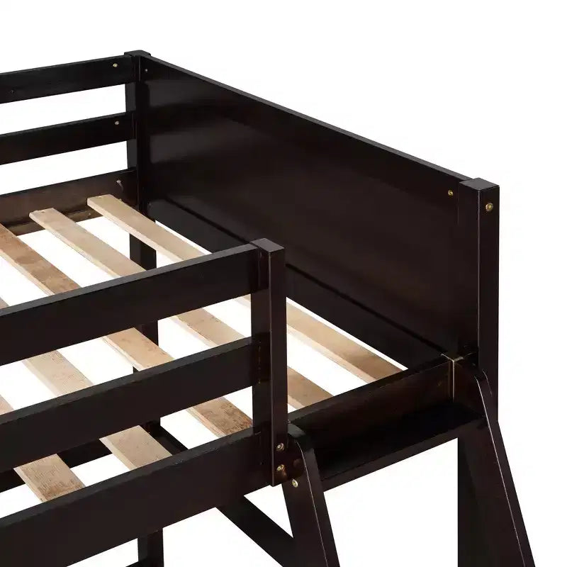 Okak 79.5IN Lit mezzanine pour enfants, taille double, avec échelle, lit double avec barrières de sécurité, cadres de lit pour chambre d'enfants, salle de jeux, salon