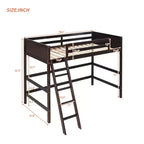 Okak 79.5IN Lit mezzanine pour enfants, taille double, avec échelle, lit double avec barrières de sécurité, cadres de lit pour chambre d'enfants, salle de jeux, salon