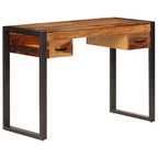 Bureau Marron Bois d'acacia massif, Acier poudré Bureau moyen