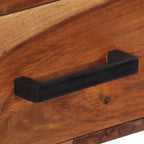 Bureau Marron Bois d'acacia massif, Acier poudré Bureau moyen