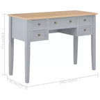 Writing Desk Gray MDF 43.1 in length, 17.7 in width, 30.5 in height