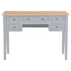 Bureau d'écriture gris en MDF, 109,5 cm de long, 45 cm de large, 77,5 cm de haut