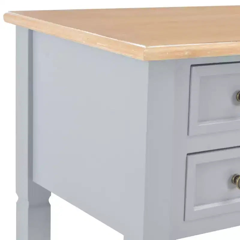 Bureau d'écriture gris en MDF, 109,5 cm de long, 45 cm de large, 77,5 cm de haut