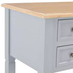Bureau d'écriture gris en MDF, 109,5 cm de long, 45 cm de large, 77,5 cm de haut