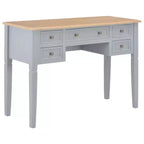 Bureau d'écriture gris en MDF, 109,5 cm de long, 45 cm de large, 77,5 cm de haut