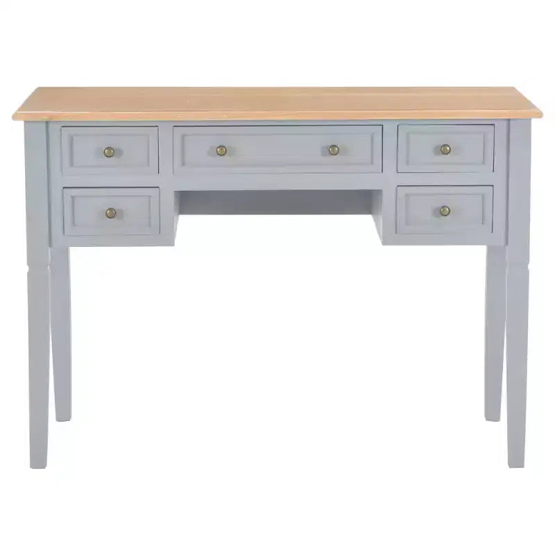 Bureau d'écriture gris en MDF, 109,5 cm de long, 45 cm de large, 77,5 cm de haut