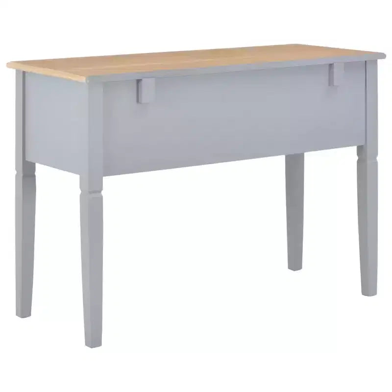 Bureau d'écriture gris en MDF, 109,5 cm de long, 45 cm de large, 77,5 cm de haut