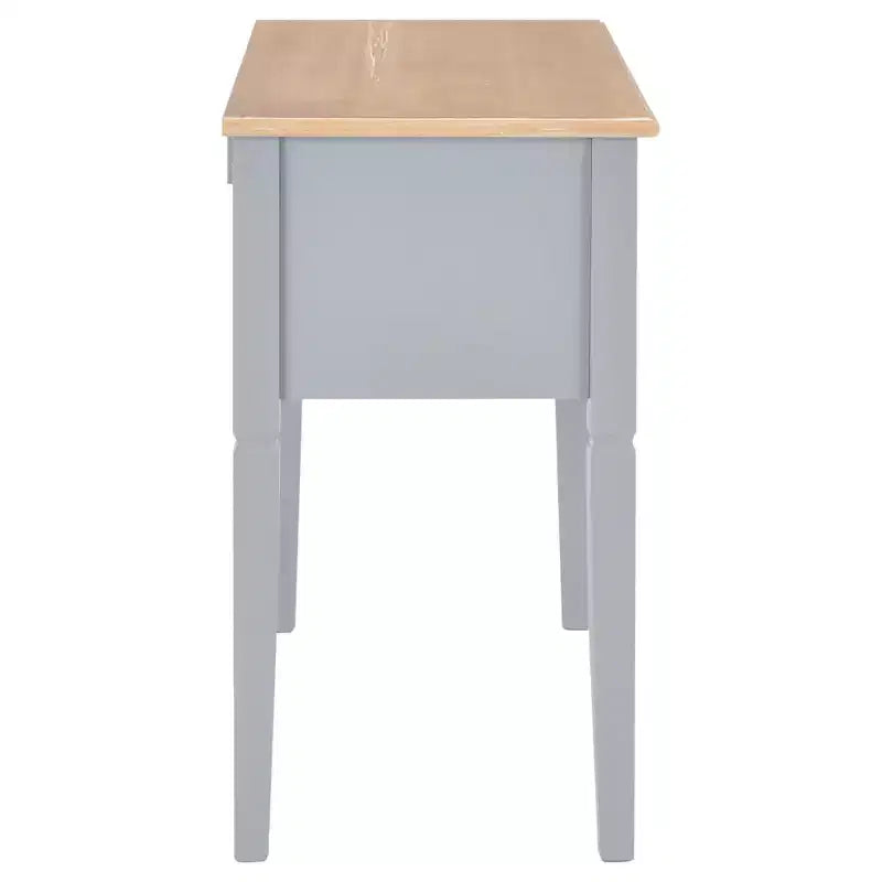 Bureau d'écriture gris en MDF, 109,5 cm de long, 45 cm de large, 77,5 cm de haut
