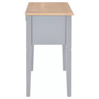 Bureau d'écriture gris en MDF, 109,5 cm de long, 45 cm de large, 77,5 cm de haut