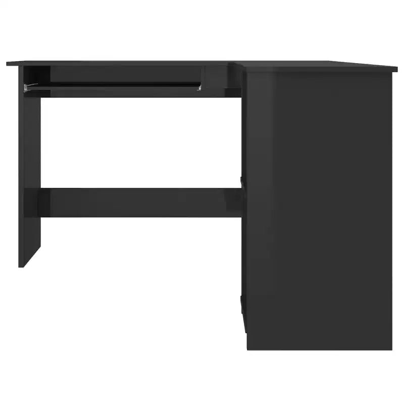 Bureau d'angle Noir brillant Bois d'ingénierie 120x140x75 cm