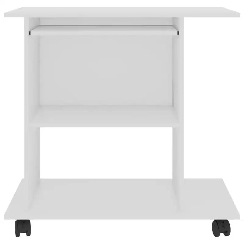 Bureau informatique blanc bois d'ingénierie compact coulissant
