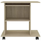Bureau informatique Chêne Sonoma Bois d'ingénierie Compact Coulissant
