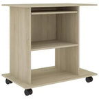 Bureau informatique Chêne Sonoma Bois d'ingénierie Compact Coulissant