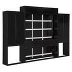 Lit escamotable Queen Size peu encombrant avec bureau, coiffeuse avec miroir et armoires - ModernLuxe