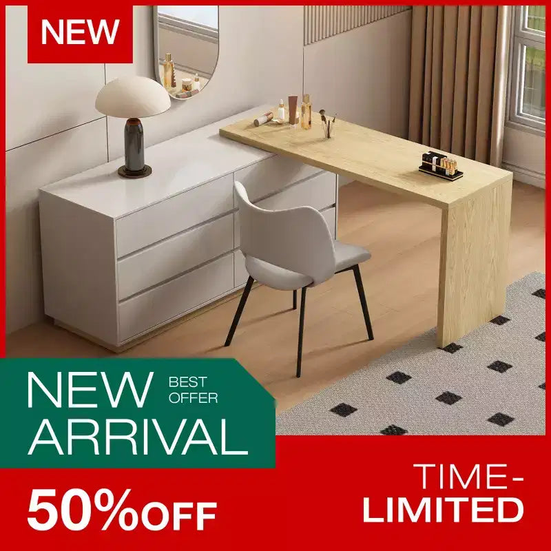 Tables de toilette escamotables, commodes, armoires de rangement Luck Live Mid-Century Modern en bois naturel