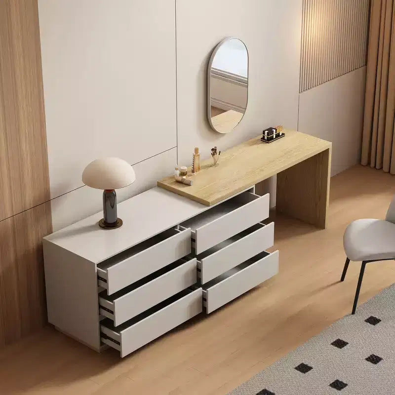 Tables de toilette escamotables, commodes, armoires de rangement Luck Live Mid-Century Modern en bois naturel