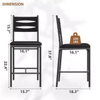 Lot de 4 tabourets de bar hauteur comptoir, chaises de bar rembourrées en similicuir avec dossier en bois, coussin épais et repose-pieds pour îlot de cuisine